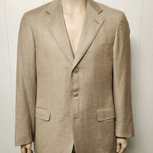 Zegna sport coat 40R beige herringbone Italy